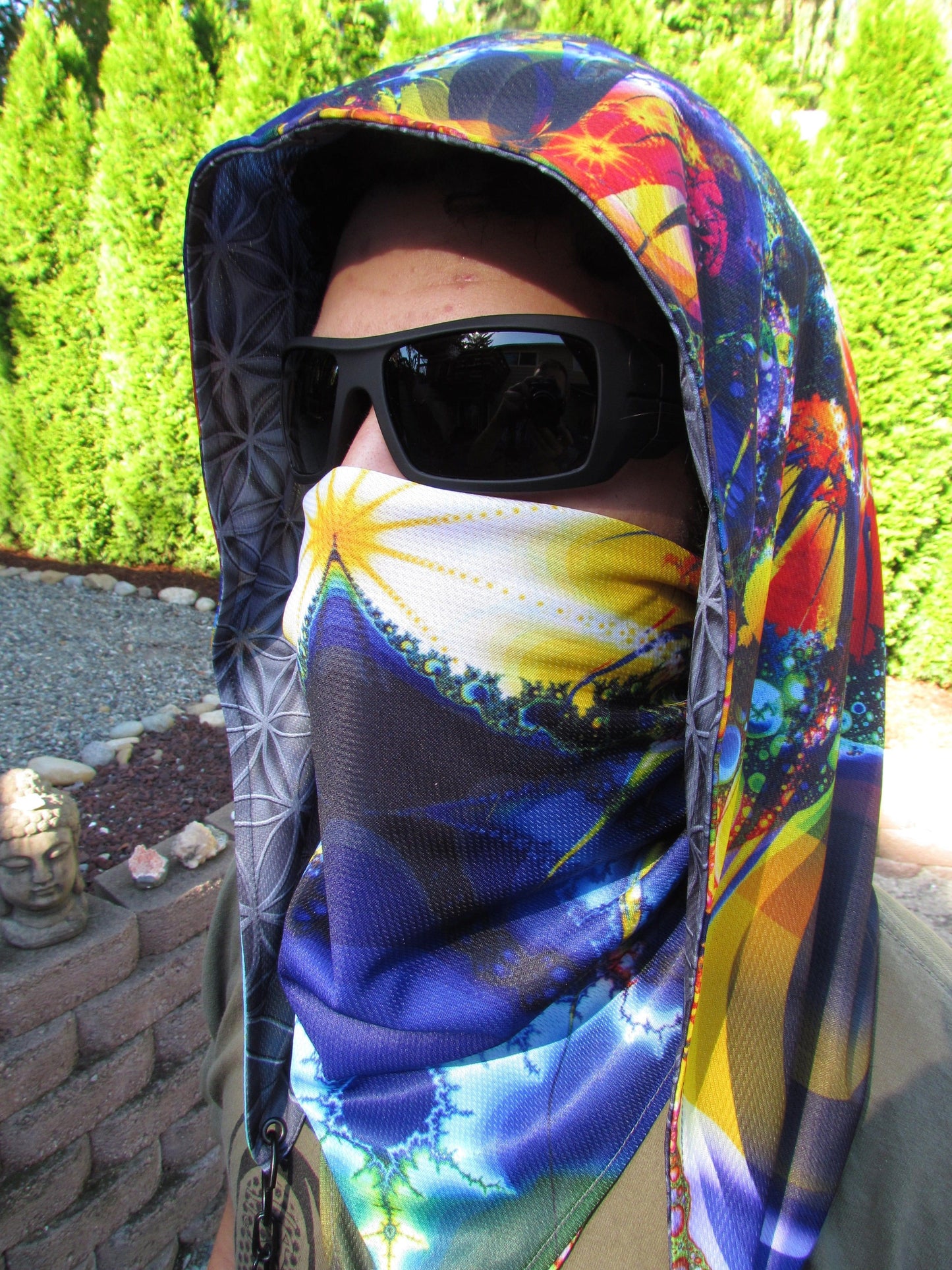 Fractal & Flower of Life Reversible Chain Hood