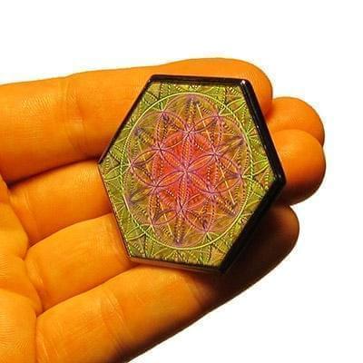 Flower of Life Hologram Pin